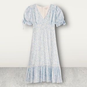 NWT Lost + Wander Seaside Breeze Midi Floral Blue Dress